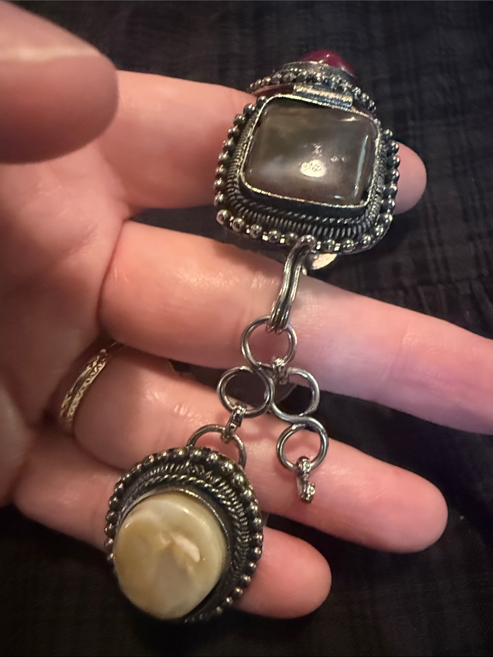 Boho Stone Link Statement Bracelet - Picture 6 of 10
